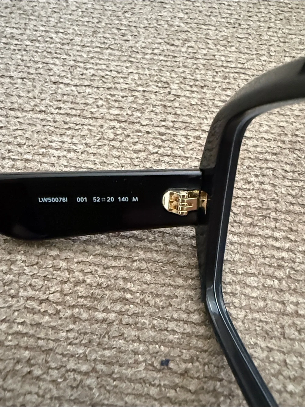 Loewe Black Oversized Square Women's Glasses with Gold Accents
